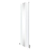 Heizkörper mit Spiegel & Chrom Thermostatventile - 1800mm x 425mm – Weiß