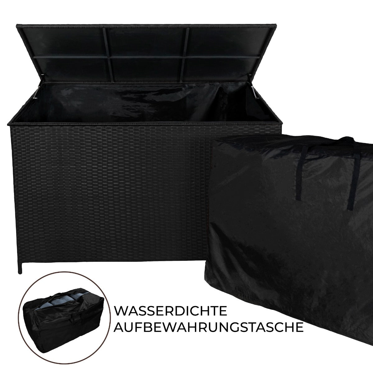 Rattan Kissenbox - Schwarz