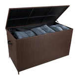 Rattan Eckgarnitur & Kissenbox - Braun