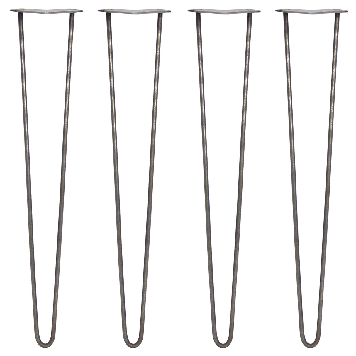 4 x 71cm Hairpin Tischbeine 2 Streben - 10mm - Rohstahl