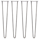 4 x 71cm Hairpin Tischbeine 2 Streben - 10mm - Rohstahl