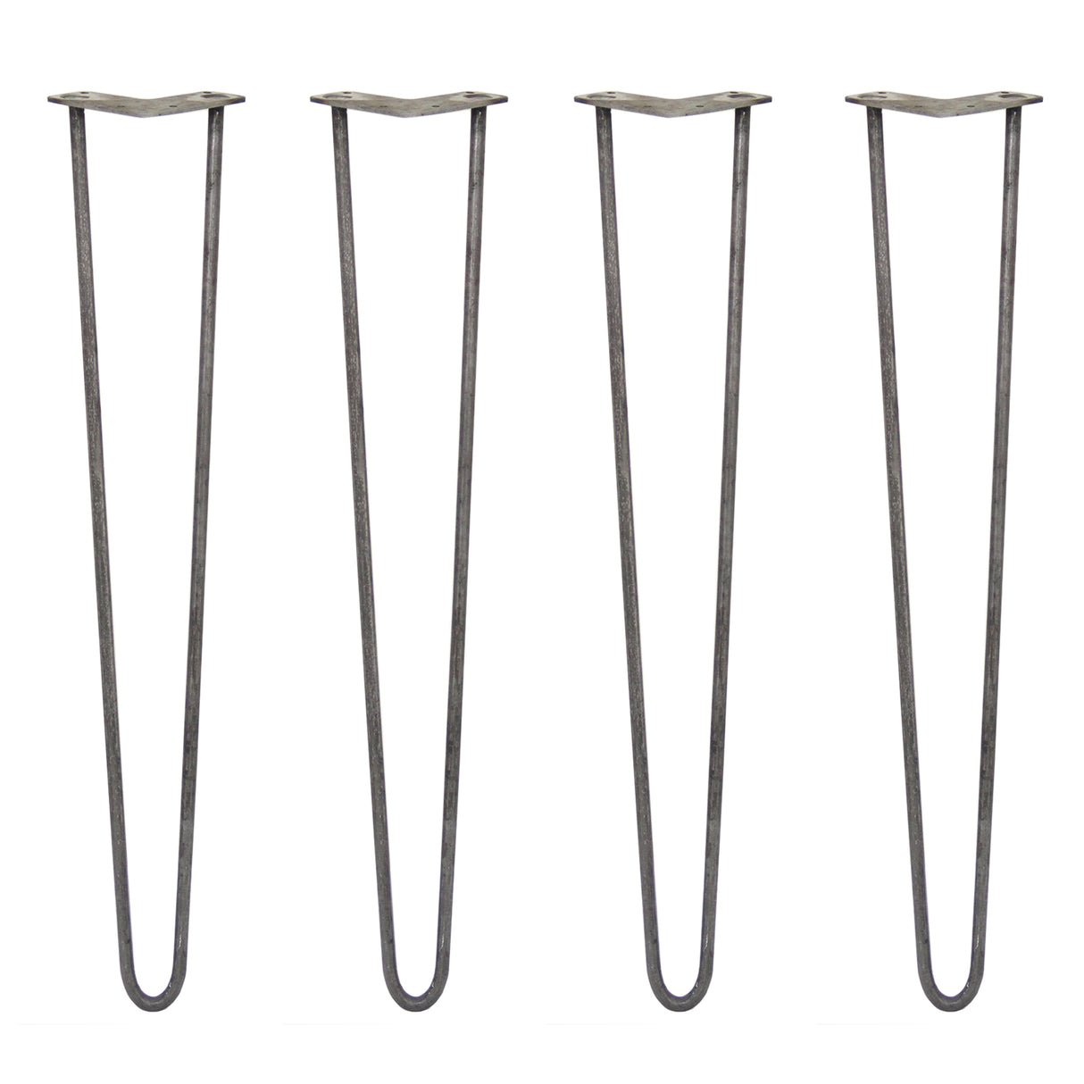 4 x 71cm Hairpin Tischbeine 2 Streben - 12mm - Rohstahl