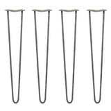 4 x 71cm Hairpin Tischbeine 2 Streben - 12mm - Rohstahl