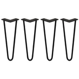 4 x 35.5cm Hairpin Tischbeine 2 Streben - 12mm - Schwarz