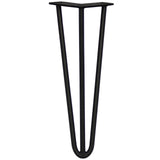 4 x 35.5cm Hairpin Tischbeine 3 Streben - 12mm - Schwarz