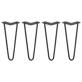 4 x 30.5cm Hairpin Tischbeine 2 Streben - 10mm - Schwarz