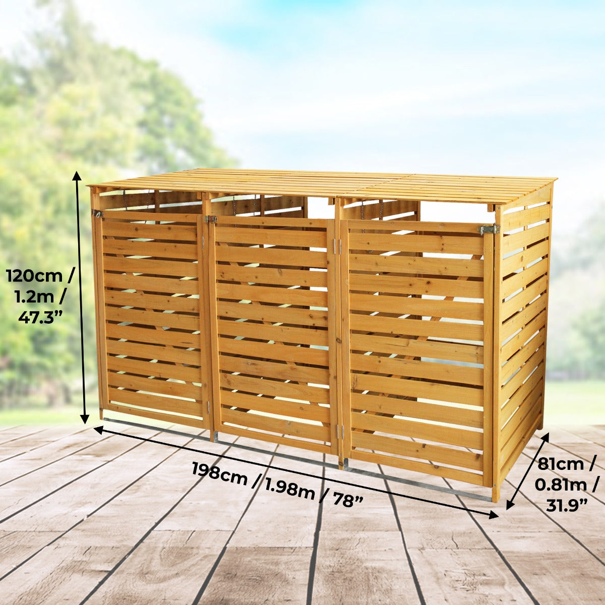 Mülltonnenverkleidung Mülltonnenbox für 3 Tonnen