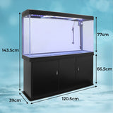 300L Aquarium Komplettset mit Unterschrank und schwarzem Kies