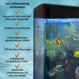 300L Aquarium Komplettset mit Unterschrank und schwarzem Kies